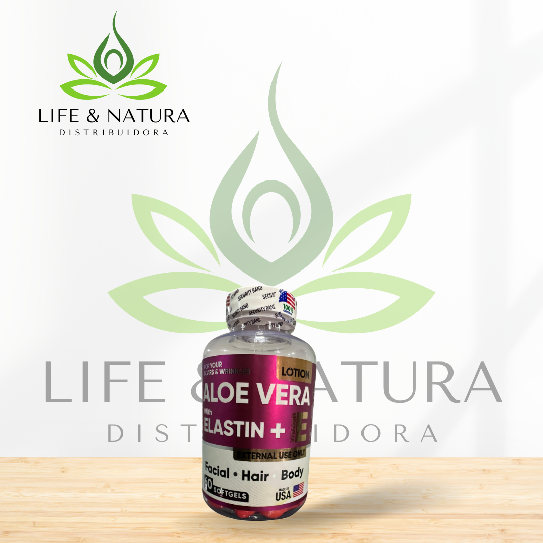 🌿 Aloe Vera + Elastina (60 cápsulas)