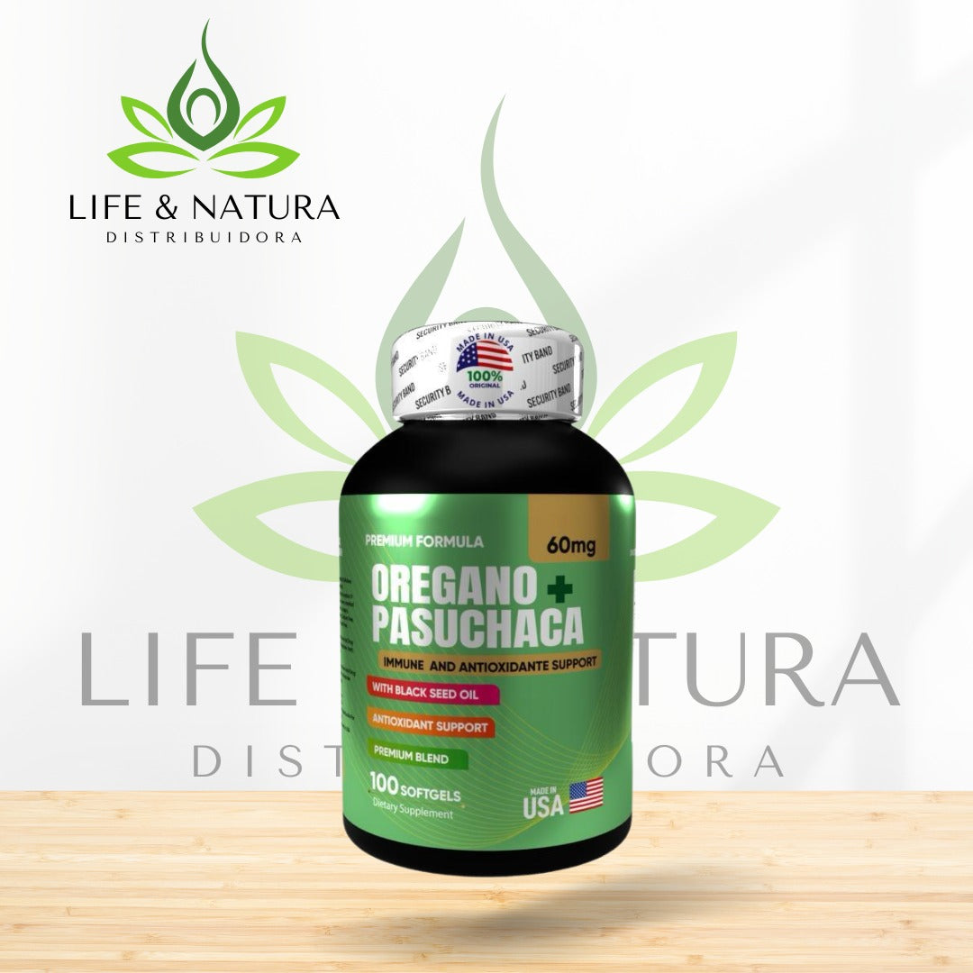 🌱 Orégano + Pasuchaca 60mg (100 cápsulas)
